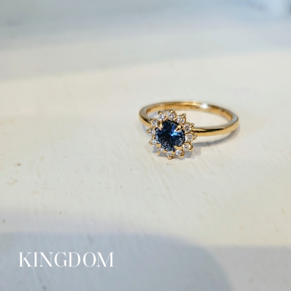 Halo Sapphire Engagement Ring